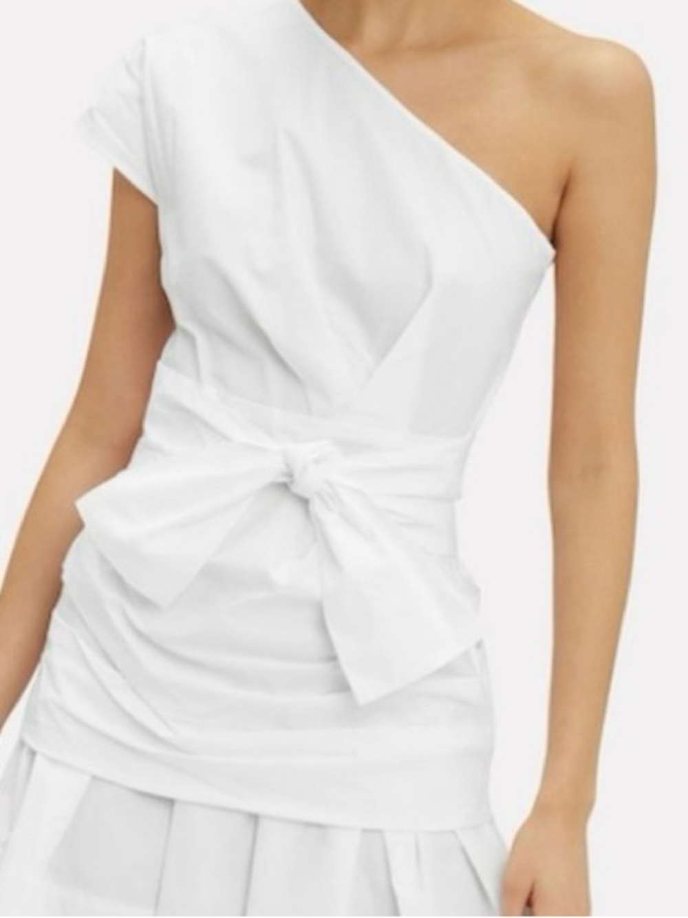 Derek Lam 10 Crosby White Pleated One Shoulder Tie Mini Dress 4